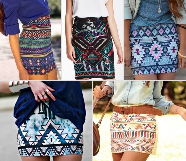 Aztec-printed-Skirts
