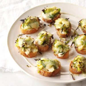 Chessy Brussels Sprout Mini Toasts