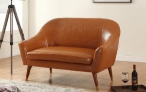 Divano Roma Mid Century Bonded Leather Sofa