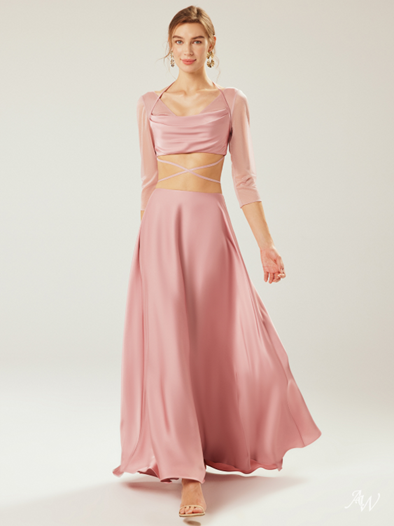 rose pink bridal dress