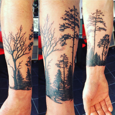 Pine Tree Wrist Tattoo
