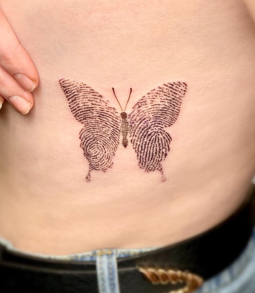 Butterfly Fingerprints tattoo