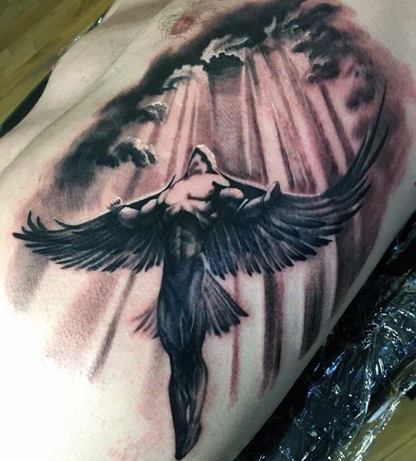 Tattoo of Icarus and an Angel