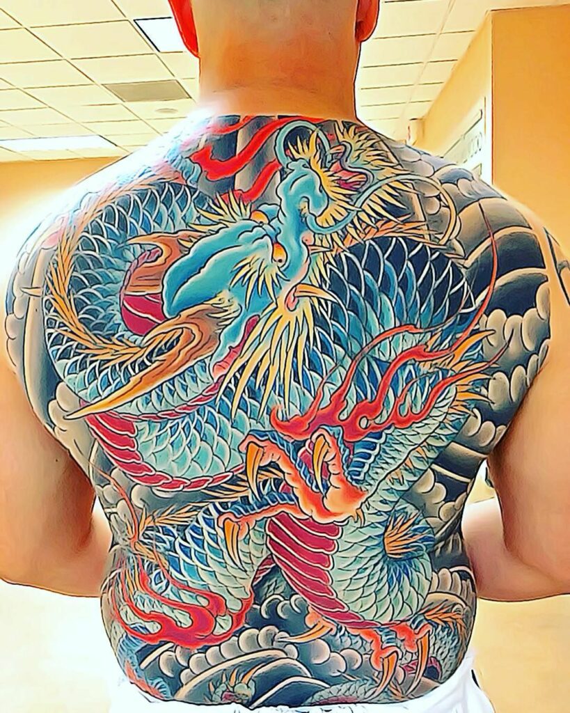 Tattoos of dragon yakuza