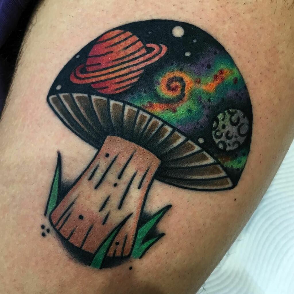 Alien Mushroom Tattoo