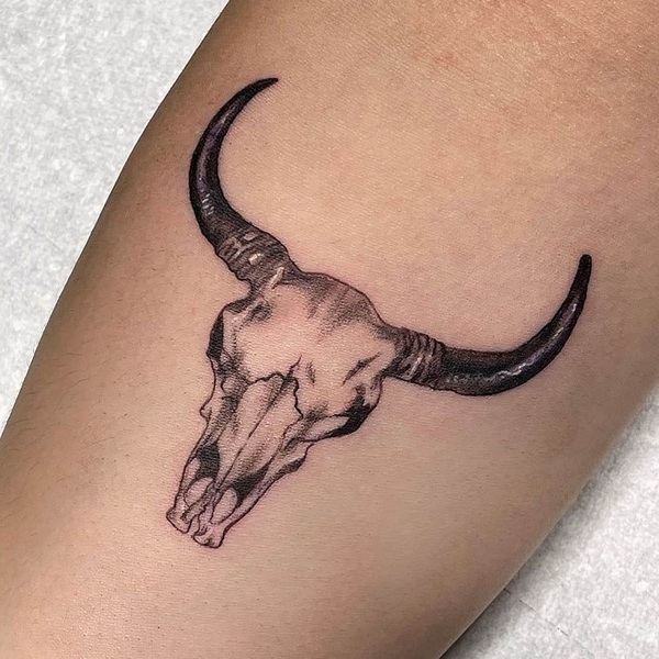 Tattoo of a Longhorn Cow