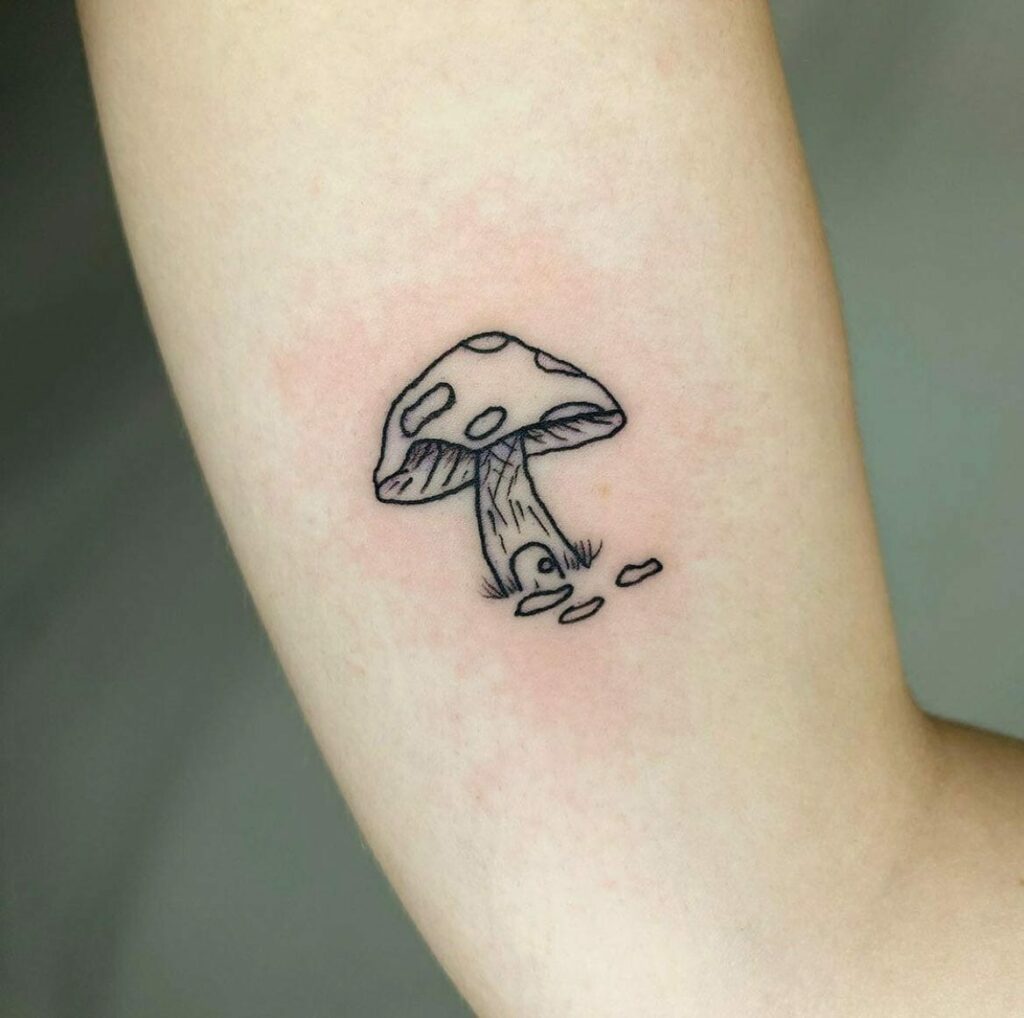 Tiny Mushroom Tattoo