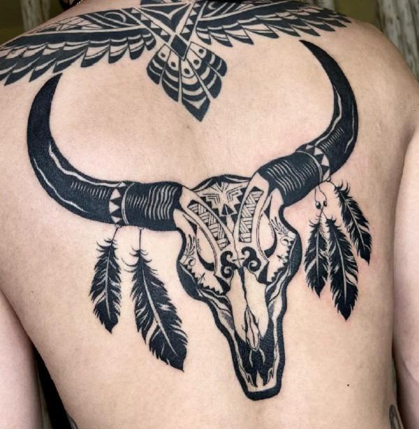 Cow skull tattoos for women