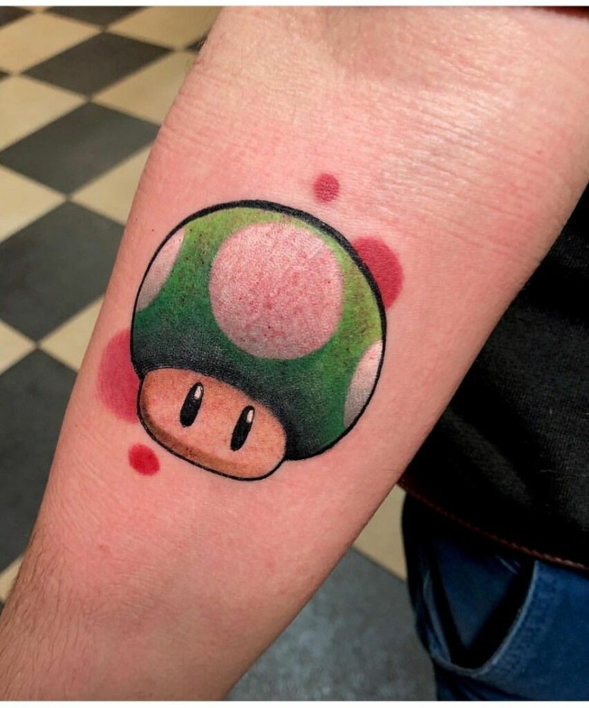 Mario Mushroom Tattoo