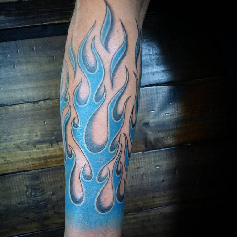 blue flame tattoos