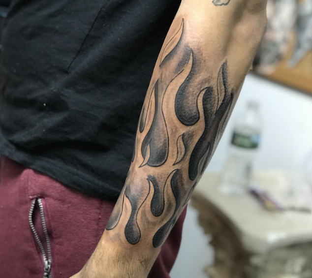 Sleeve Flame Tattoos Design