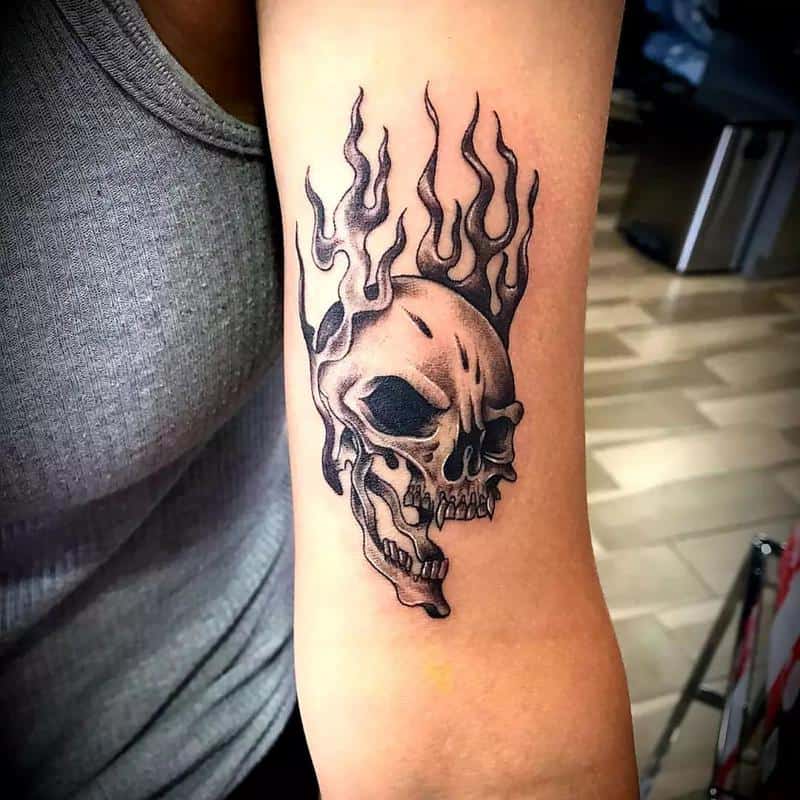 Skull Flame Tattoos